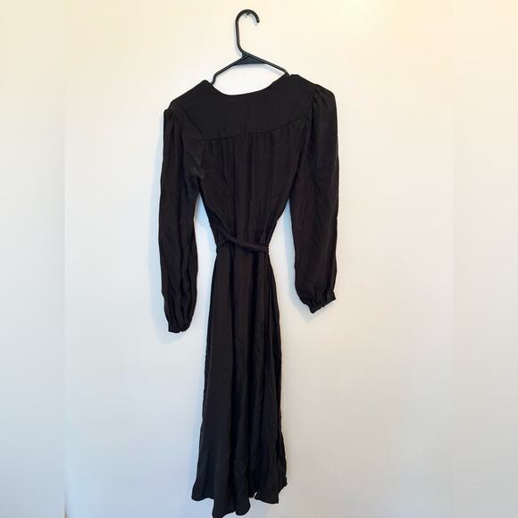 Christy Dawn Elsa Silk wrap Dress rare black silk long sleeve fall boho bohemian - Picture 7 of 12